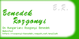 benedek rozgonyi business card